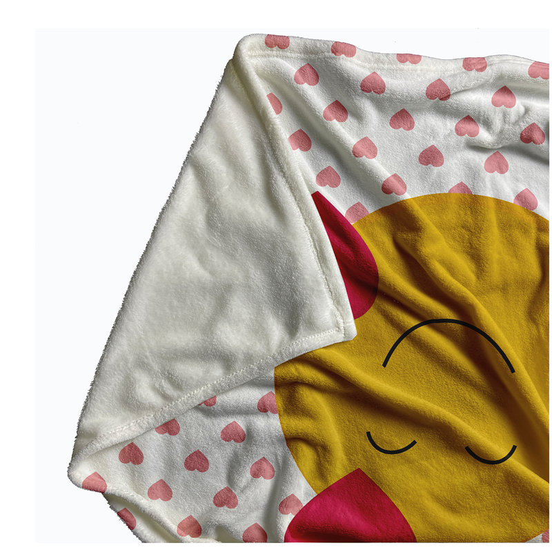 Jeté Love Emoji 50 "x 60" Saint-Valentin, L 60 po x L 80 po, Glaçage rose