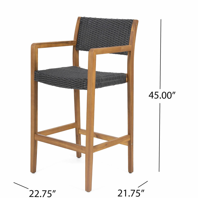 Tabouret en osier et bois Genesee