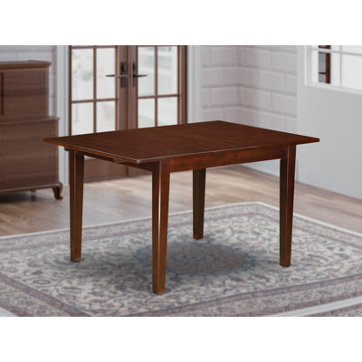Milan Dining Room Table - a Rectangle kitchen Table Top with Butterfly Leaf, Mahogany
