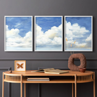 Lanscape Study  Series  VII  -Set Of 3 Framed Giclee Prints -Ready to Hang