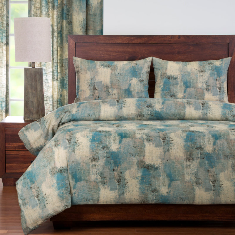 Ensemble de housse de couette Calcutta Luxury, Housse de couette grand +2 coussins décoratifs, Bleu sarcelle