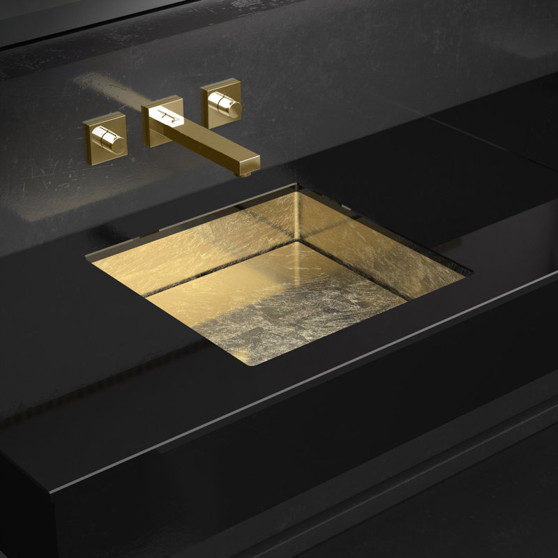 Four Lux 15.7'' L Bathroom Sink, Gold Leaf