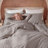 100% Washed Cotton Comforter Set King Size – Dark Grey, Linen-Like Texture, Soft & Breathable Bedding Set, 3-Piece Durable Percale Comforter-123119586-123119591