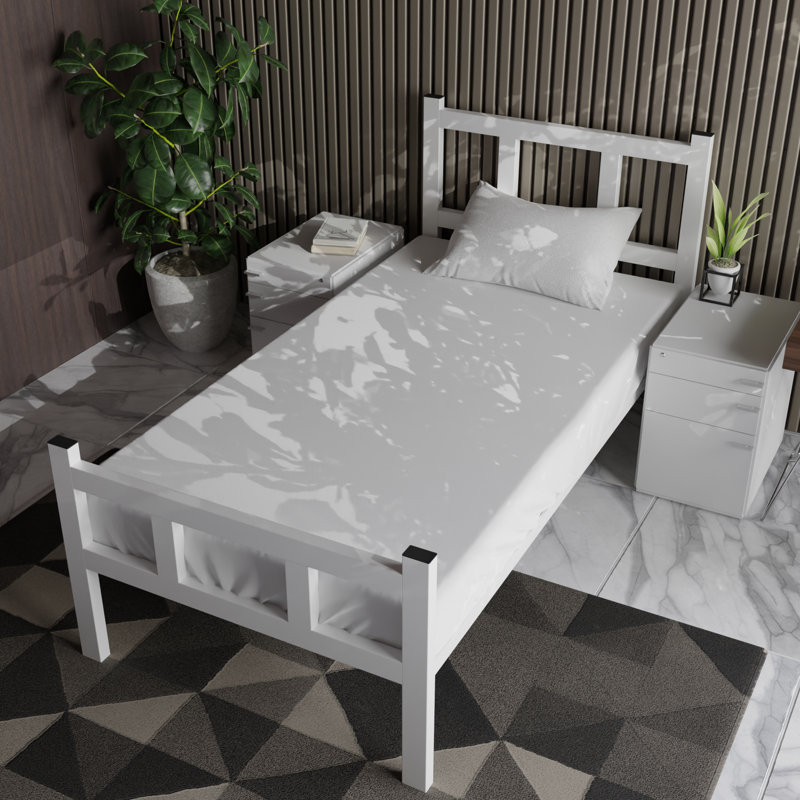 Lit plateforme simple, Blanc