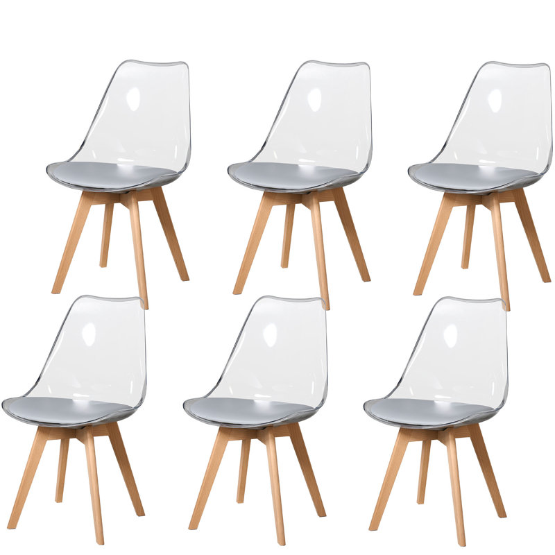 42.5cm H Leather Upholstered Full Back Side Chair, Grey