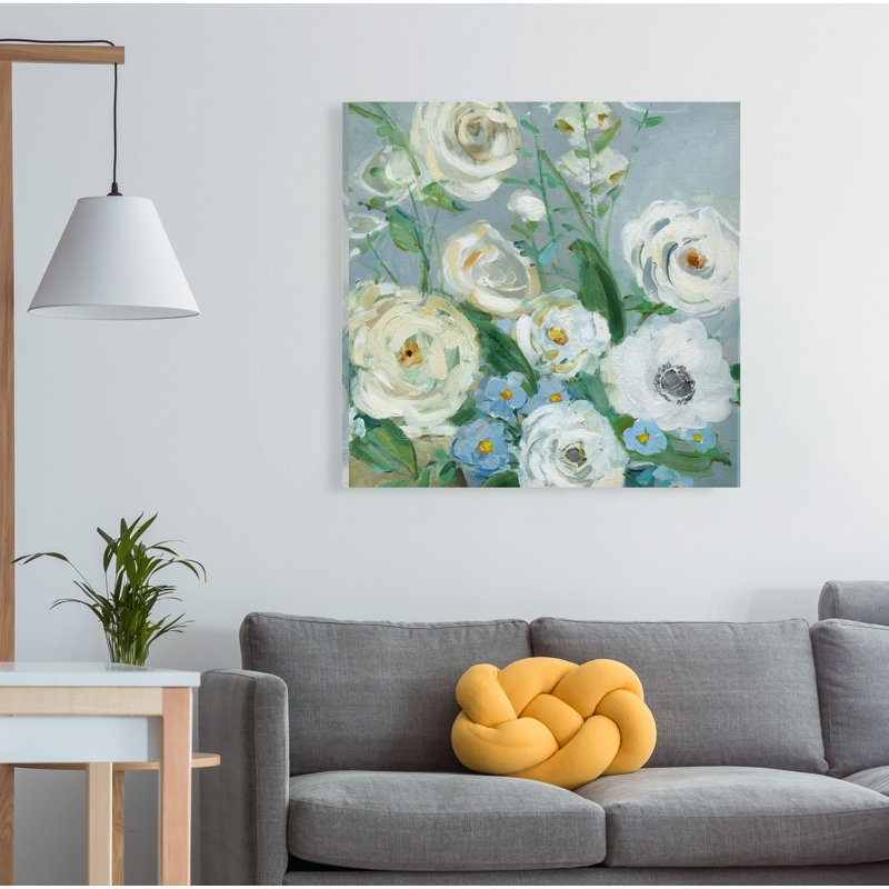 « peintres-jardin ii », peinture sur toile tendue, H 16 po x l 16 po x P 1,5 po