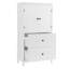Armoire de rangement blanche en MDF avec deux portes, tiroirs et tablette réglable | Idée de cadeau-1789292821