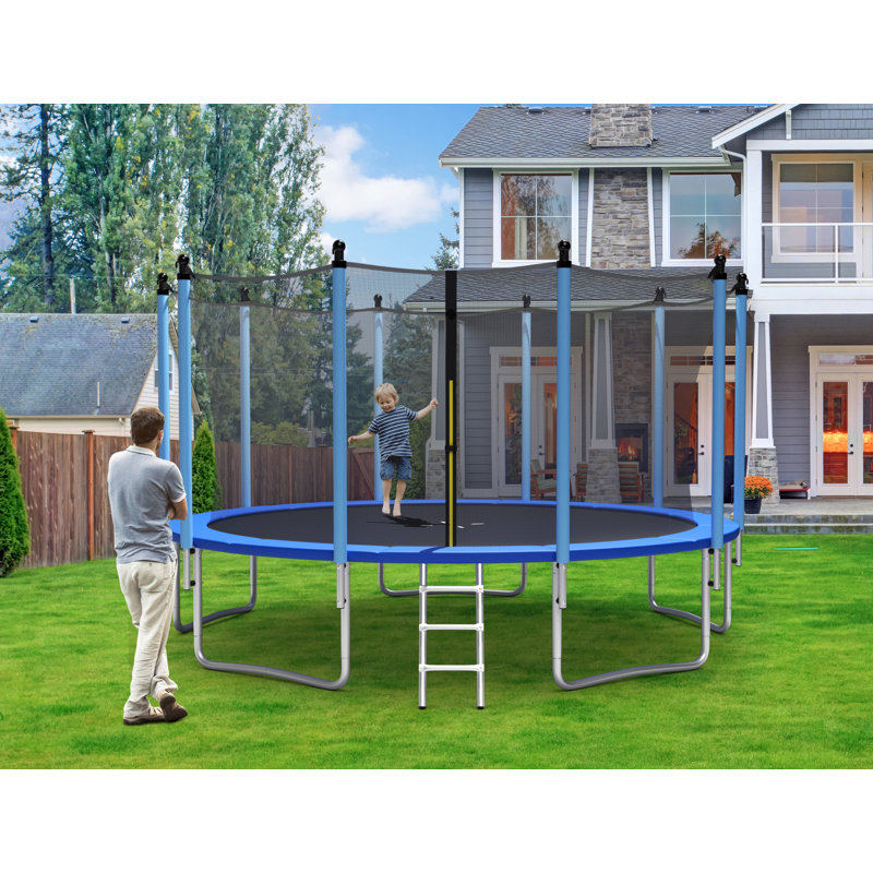 Trampoline de cour arrière de 15 pi avec enceinte sécuritaire Topbuy Patiojoy