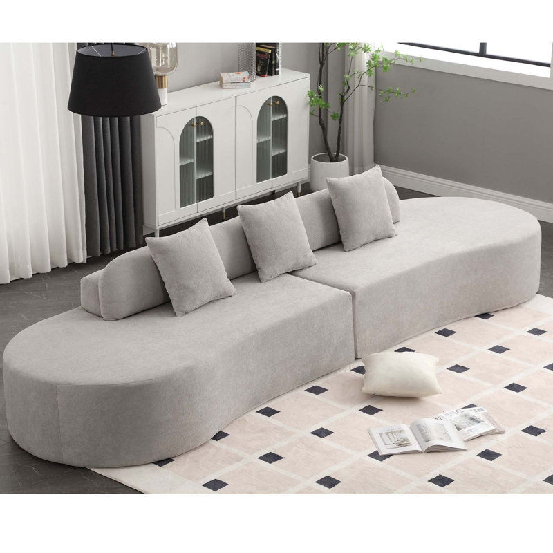 Canapé 4 places en tissu éponge, Gris