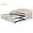 Twin Size Upholstered Daybed with Pop-Up Trundle & USB Charging Ports, Beige-375307970