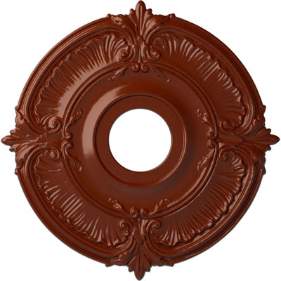 Endurathane Attica Ceiling Medallion, 18"OD x 4"ID x 5/8"P (Fits Canopies up to 5"), Hand-Painted Firebrick Finish