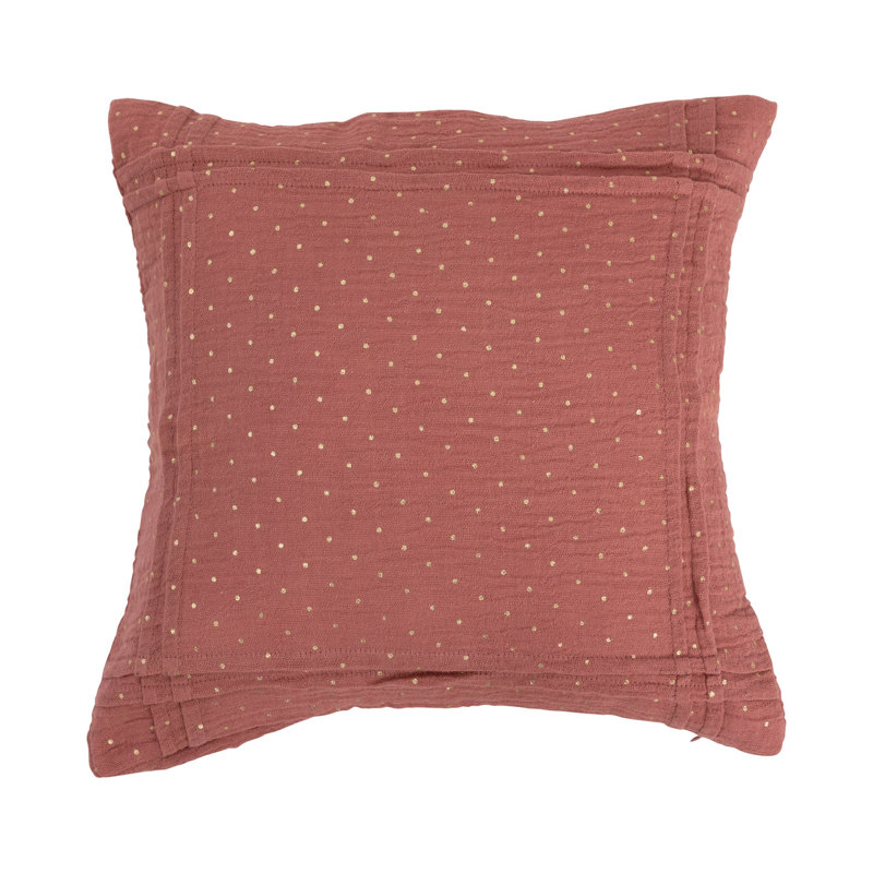 16" Square Cotton Pillow with Gold Foil Dots
