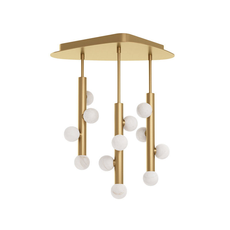 Rhoads Chandelier (Oil Rubbed Bronze), Natural Brass