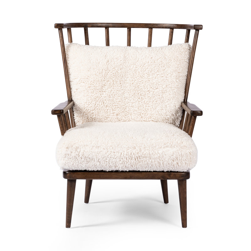 Graham Chair-Andes Natural, White Faux Fur