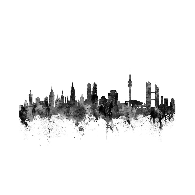 Munich, Germany In Black And White by Michael Tompsett - Wrapped Canvas Gallery-Wrapped Canvas Giclée