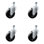 4 Inch_Hard Rubber Wheel Swivel 10mm Threaded Stem Caster Set Service Caster