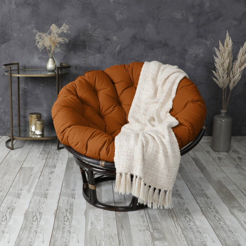 Coussin intérieur / extérieur Sunbrella Papasan, L 48 po x P 48 po, Polyester, Cannelle