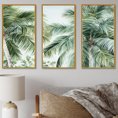 Palms Palm Trees On The Beach III - Palms & Palm Trees Wall Art Print Set