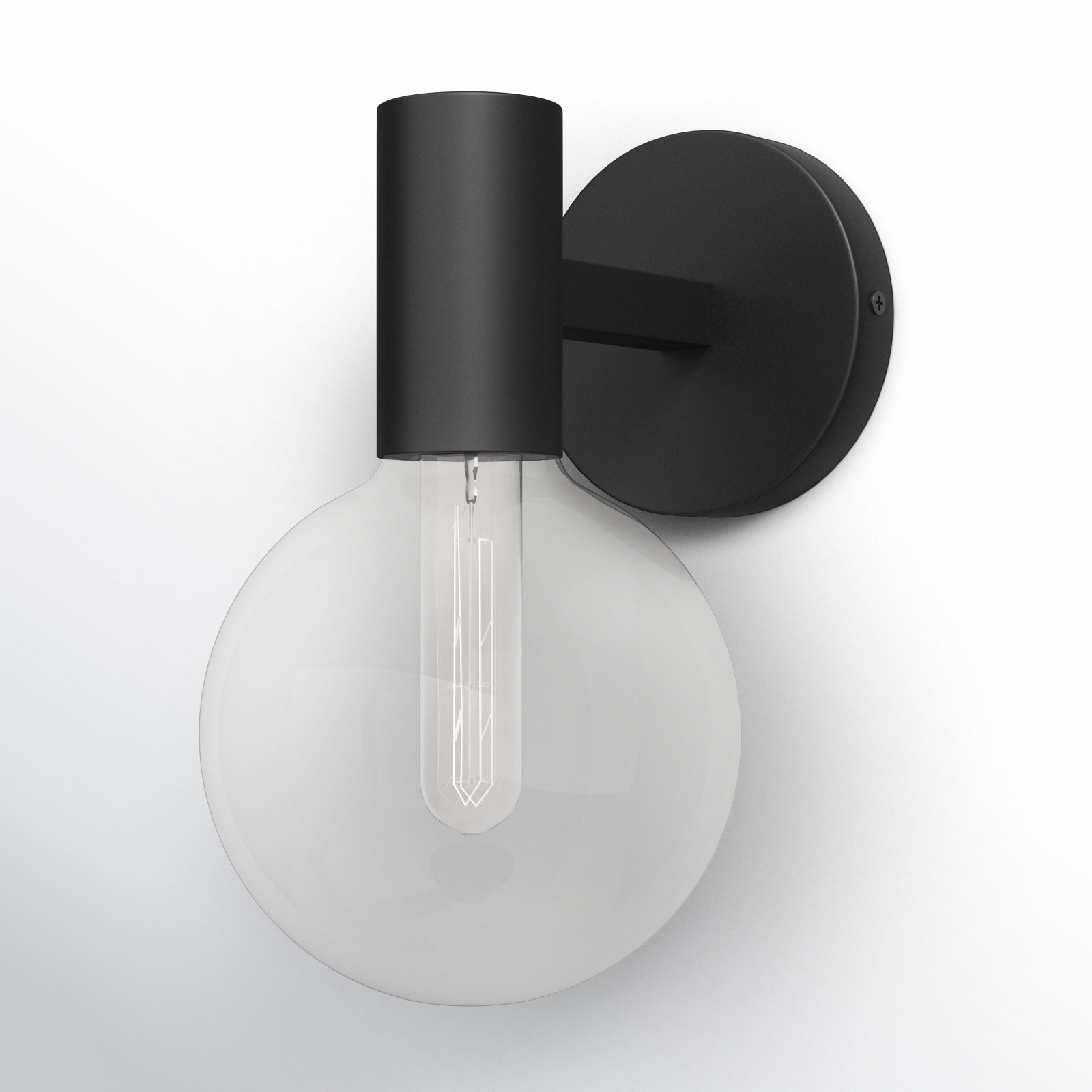 Romi Single Light Armed Sconce, Matte Black