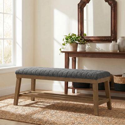 Banc de rangement pour chaussures en bois massif Modern