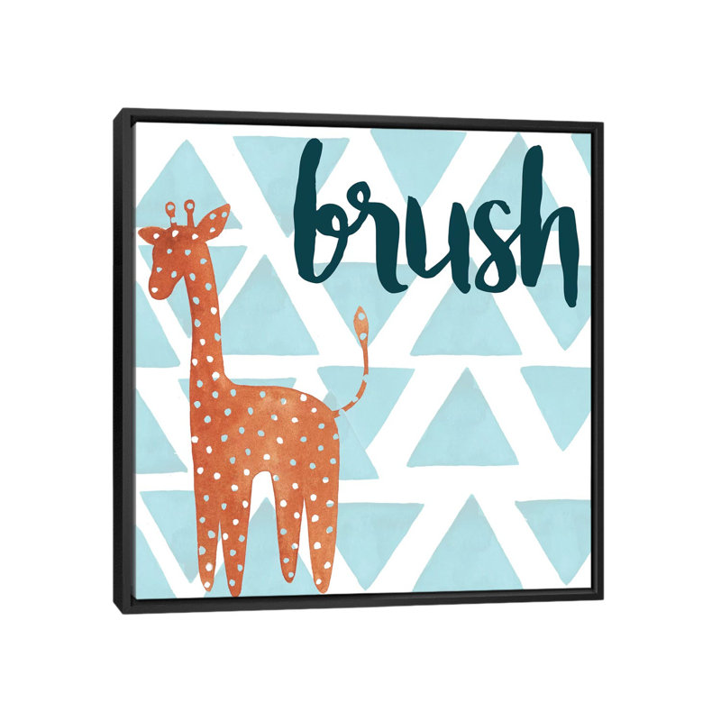 « jungle bain i », impression sur toile, H 18 po x l 18 po x P 1,5 po, Toile avec cadre noir, Pas de tapis