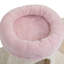 Tour à chat multi-niveaux à thème floral pour chats d'intérieur, comprenant un arbre beige rose, un noyau suspendu et une tige stable avec base stable, 3 plateformes, tubes métalliques enveloppés