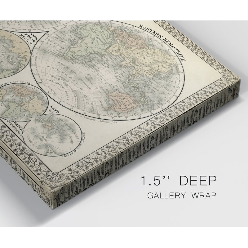 «The World in Hemispheres», reproduction d'art sur toile, H 36 po x l 24 po x P 1 po