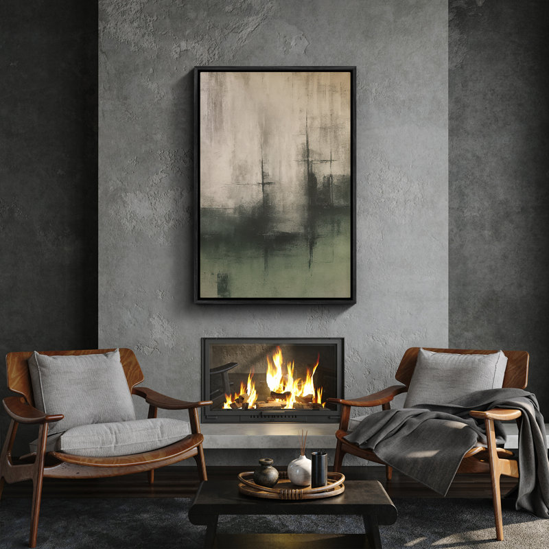 Art mural encadré abstrait rétro antique classique pour chambre à coucher, Noir, H 24 po x l 16 po