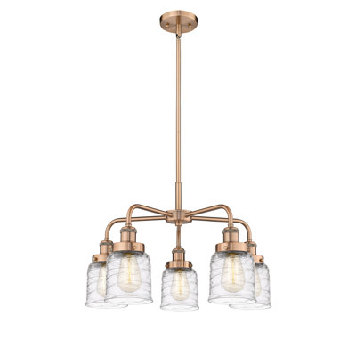 Lustre en verre à 5 lumières Bell