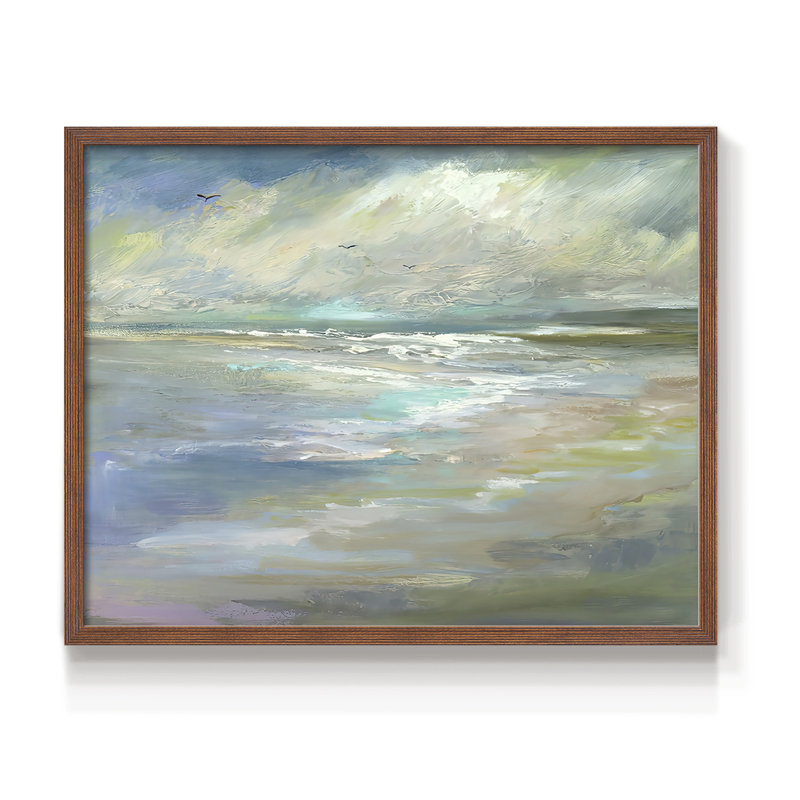 «Beach Light I», reproduction encadrée, Noyer, H 16 po x l 20 po
