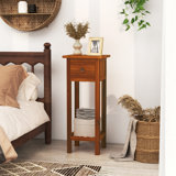 Amber-Rae Aivree 1 -2 Tier Slim Nightstand With Drawer And Shelf