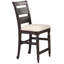 Tabouret de bar Preciado à dossier échelle – Chaise de bar rembourrée en placage d'orme