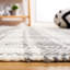 Tapis gris / ivoire en laine tissé à la machine Tahmin-76023084
