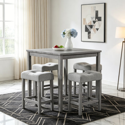 Ensemble de table de salle à manger, de bar et de chaises, ensemble de table de salle à manger 5 pièces, ensemble de table de petit déjeuner industriel, pour le salon, la salle à manger, la salle de jeux