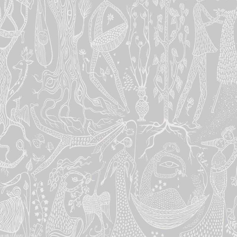 Papier peint Borástapeter Poème D'amour, Gris