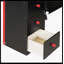 Full Size Wood Loft Bed with Desk, Ample Storage Space and Light, Red-1576892610