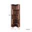 Bibliothèque d'angle - Bibliothèque d'angle à 5 niveaux avec chicane cannelée, présentoir autoportant en forme de L pour bureau à domicile, salon, chambre à coucher, cuisine