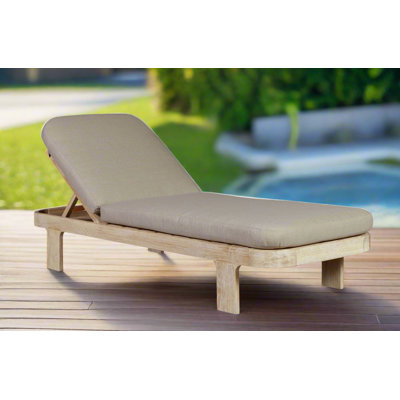 Chaise longue d'extérieur en bois de teck massif Eclipse