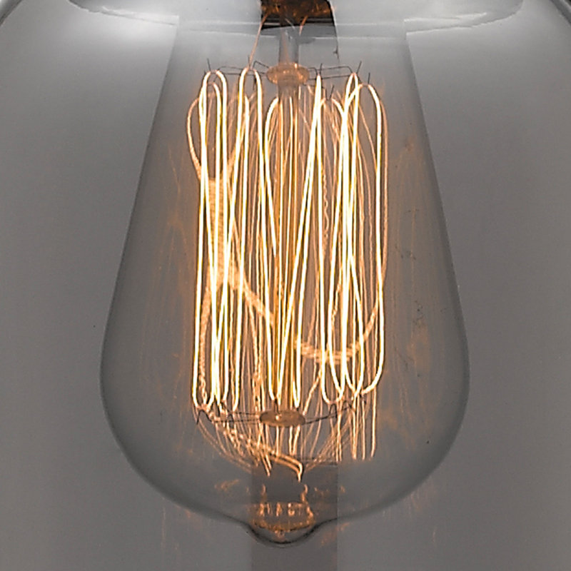 Aditi Bell 1 Light 8" Flush Mount, LED, Plated Smoke