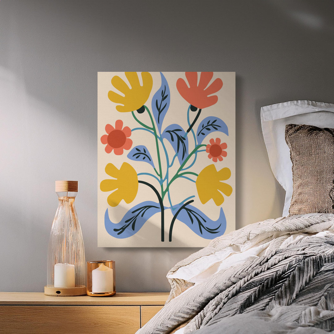 Modern Abstract Botanical Canvas Print