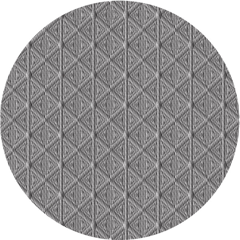 Tapis décoratif gris à motif géométrique Reinke, Rond 5 pi