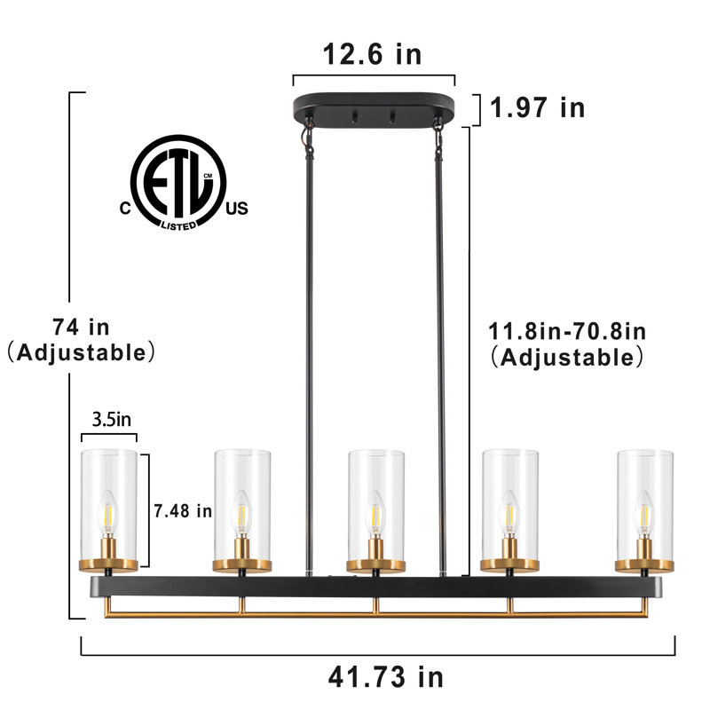 Boyabat 5 - Light Dimmable Chandelier