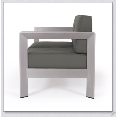 Causeuse d'extérieur en aluminium avec assise profonde et structure AVIara pour une détente élégante sur le patio