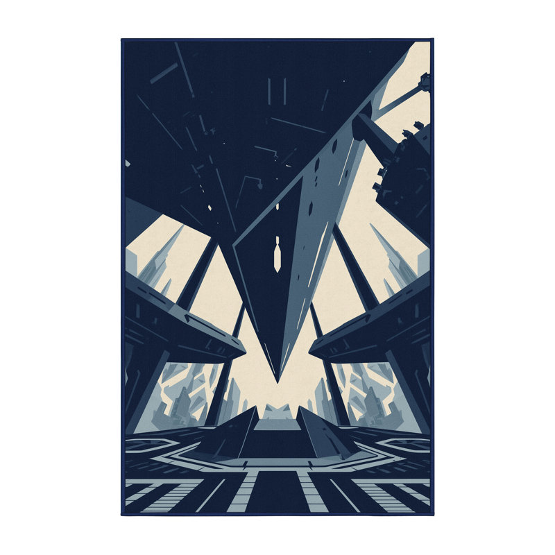 Tapis lavable à la machine Alan Alien Starship Dockyard, 3x5