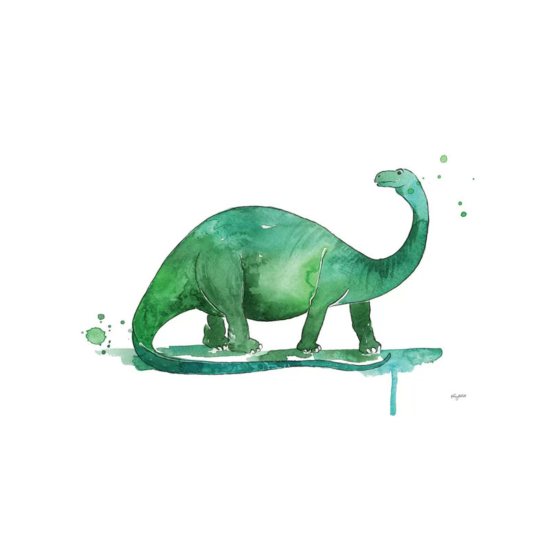 Brontosaurus by Kelsey McNatt - Painting on Canvas, 30.48 cm H x 45.72 cm W, Wrapped Canvas