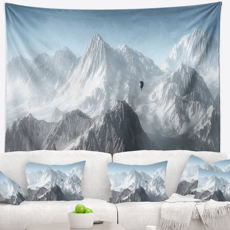 Paysage photographie montgolfière vol tapisserie, H 32 po x l 39 po