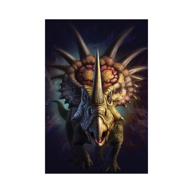 Full On View Of The Horned Dinosaur, Styracosaurus by Jerry LoFaro - Wrapped Canvas Gallery-Wrapped Canvas Giclée