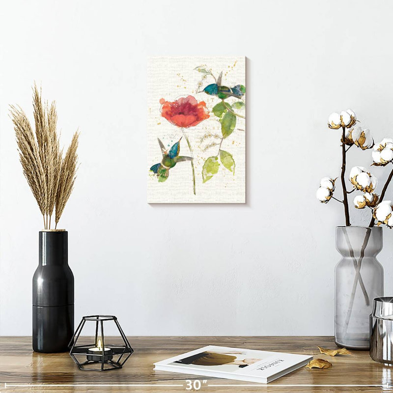 Fleur de colibri sarcelle Brampt, H 12 po x l 8 po