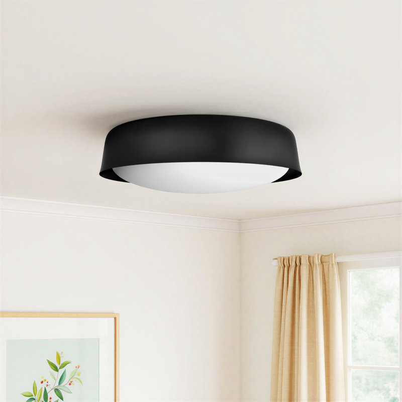 Glass Flush Mount, Midnight Black