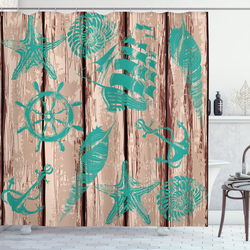 Shower Curtain with Hooks Included, 84" H x 69" W